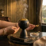 Black Round Incense Burner for Oud & Bakhoor - Image 2